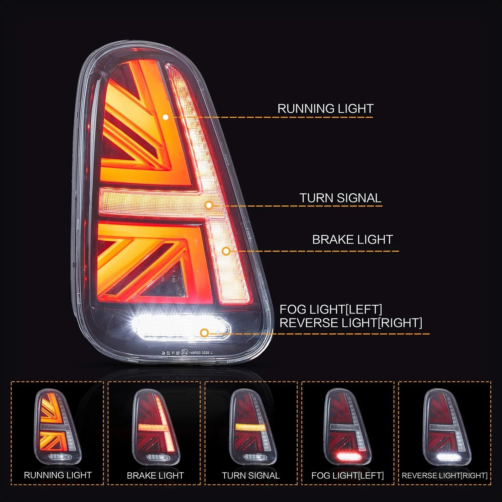 BMW Mini Cooper R50 R52 R53 LED Taillights 2001 - 2008